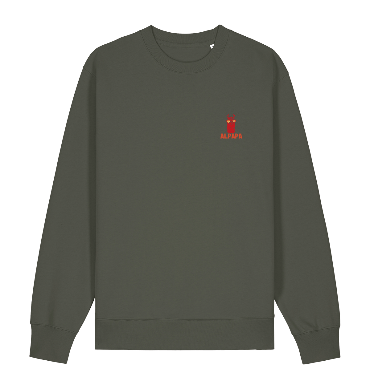 Khaki Printed Sweater Front