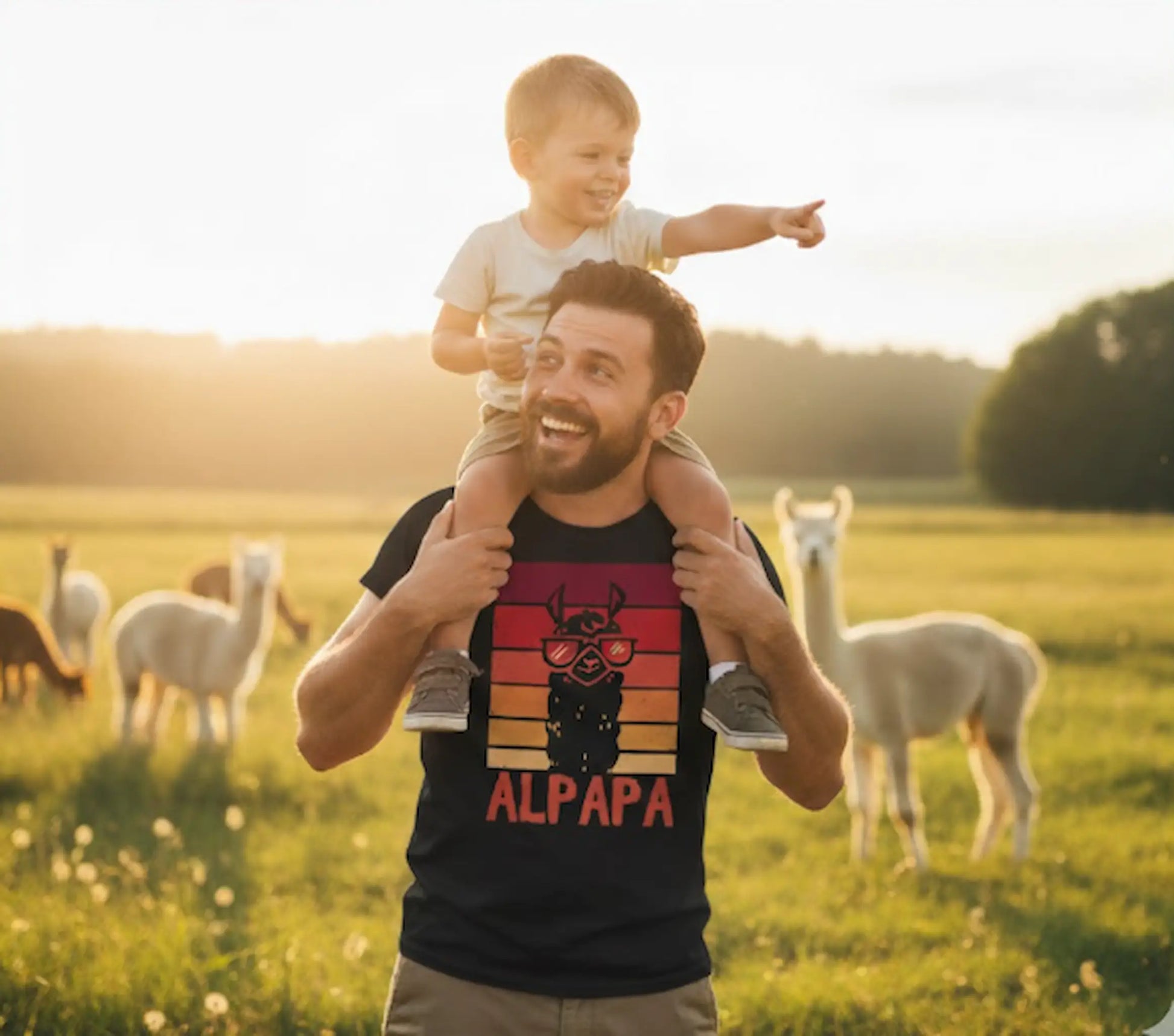 Alpapa Shirt Geschenk für Papa Dad Shirt